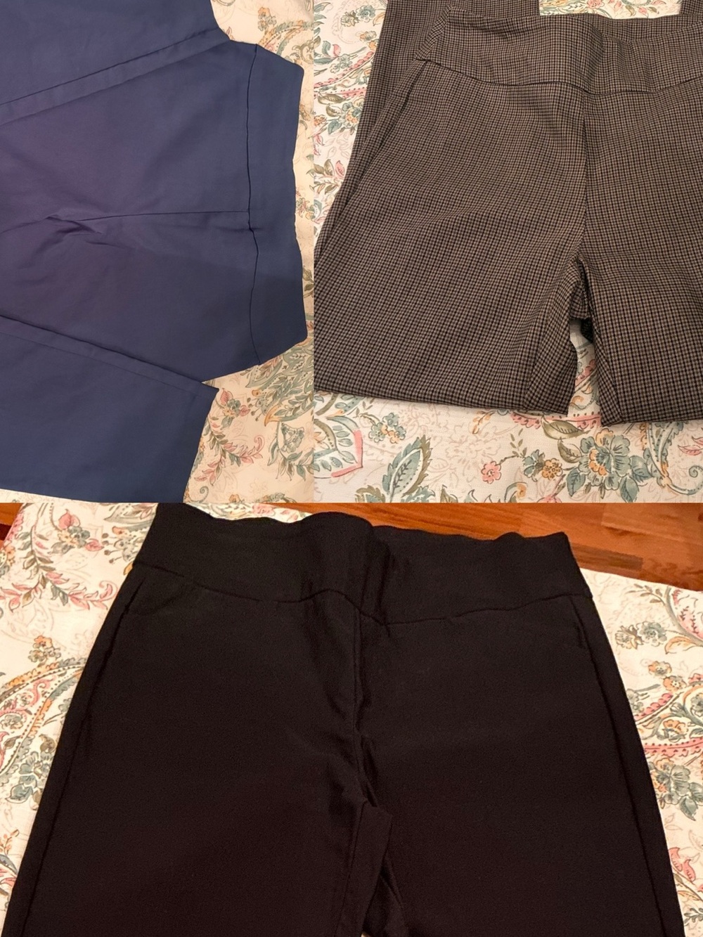 Tribal Women’s Trio Ponte Pants in Black, Blue & Houndstooth